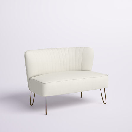 Ivory Velvet Loveseat